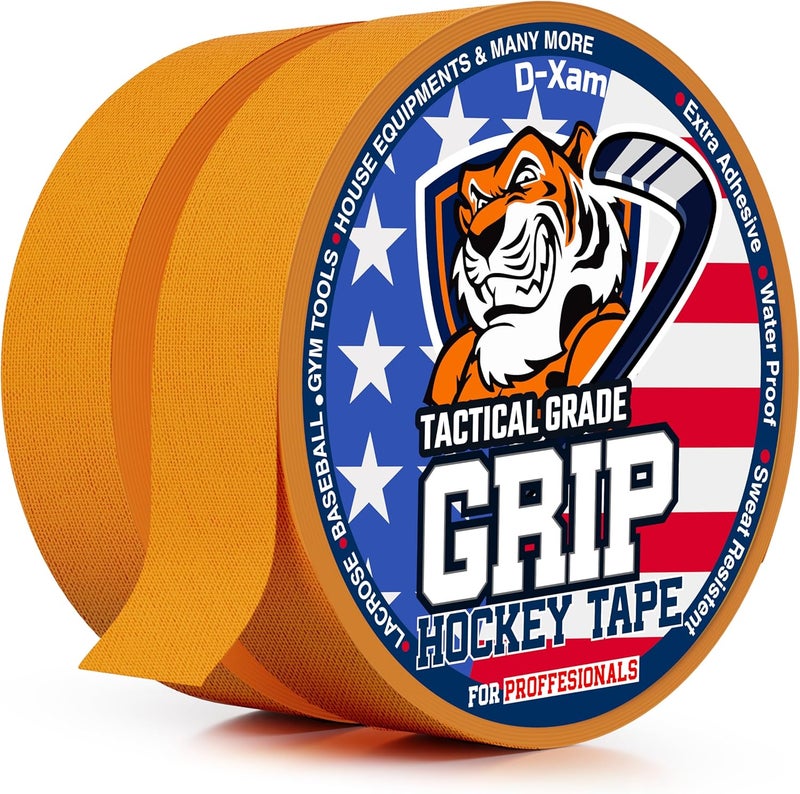 Dexam Hockey Tape Black Grip Tape 2 Roll Athletic Sports Tape 1inch Multipurpose Cloth Tape for Lacrosse Stick Handles Pullup Bars Tools Fingers Water-Resistan Protect from Scratches Smudges - Image 1